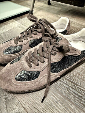 Alohas Tb.490 Glint Dark Grey Low-Top Sneakers Brown & Black EU 40 NEW